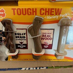 Nylabone Tough chew variety pack Bones Dog chew toys, 3 piece set